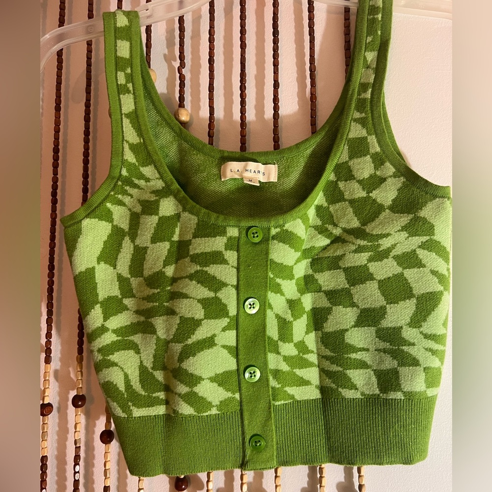 PACSUN KNITTED GREEN TANK